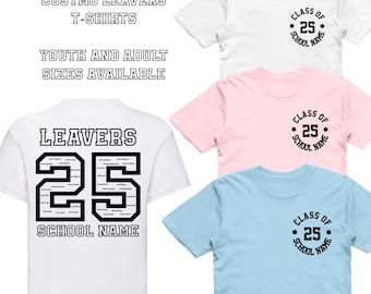 Kids Unisex School Custom Leavers T-Shirt 2025 Personalised Year 6