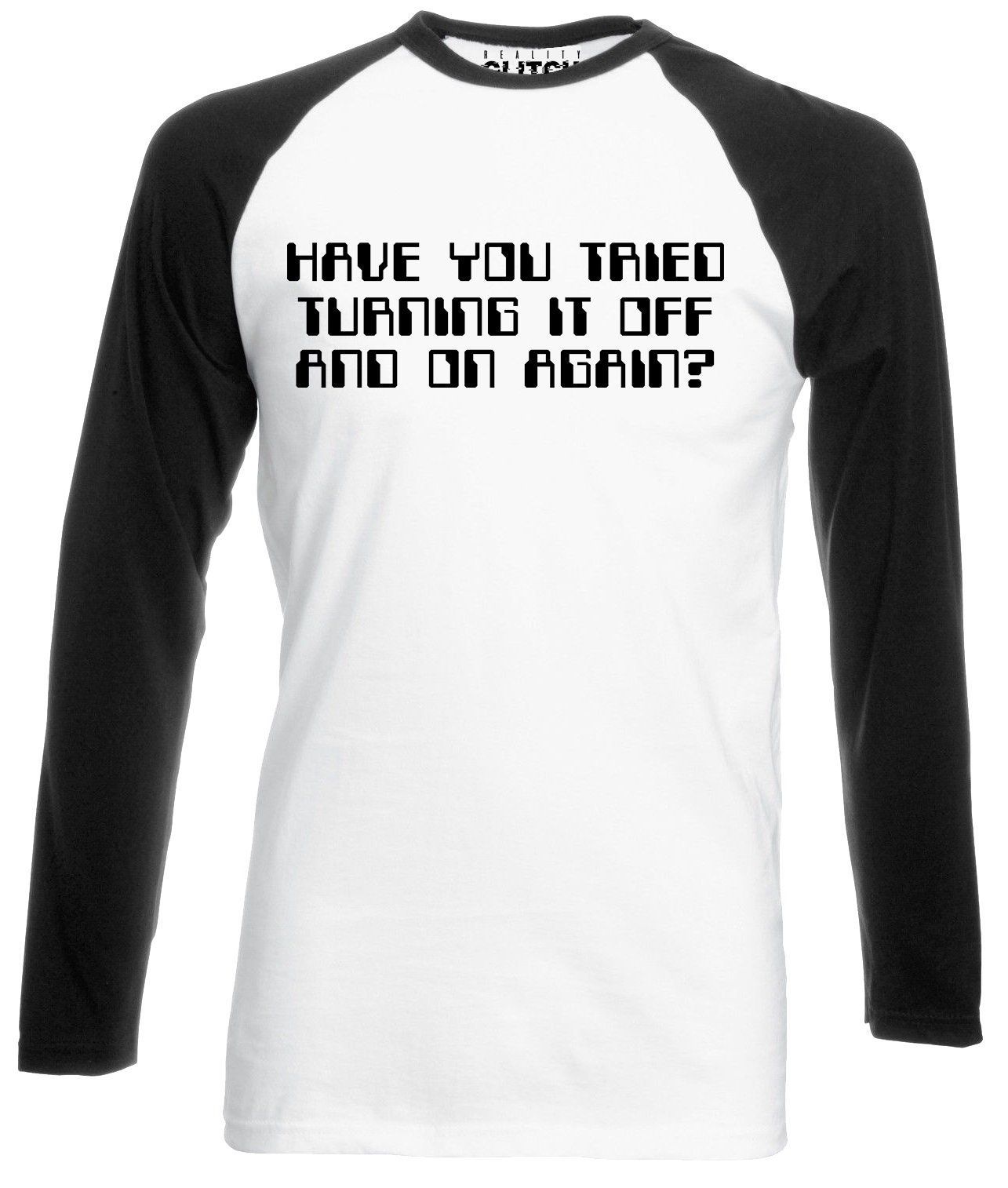 Image of Mens Have You Tried Turning It Off & On Again? Baseball Shirt - Long Sleeve
