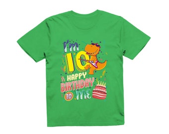 Kids I'm Ten Happy Tenth Birthday T-Shirt Celebration Gift Boy Girl Party