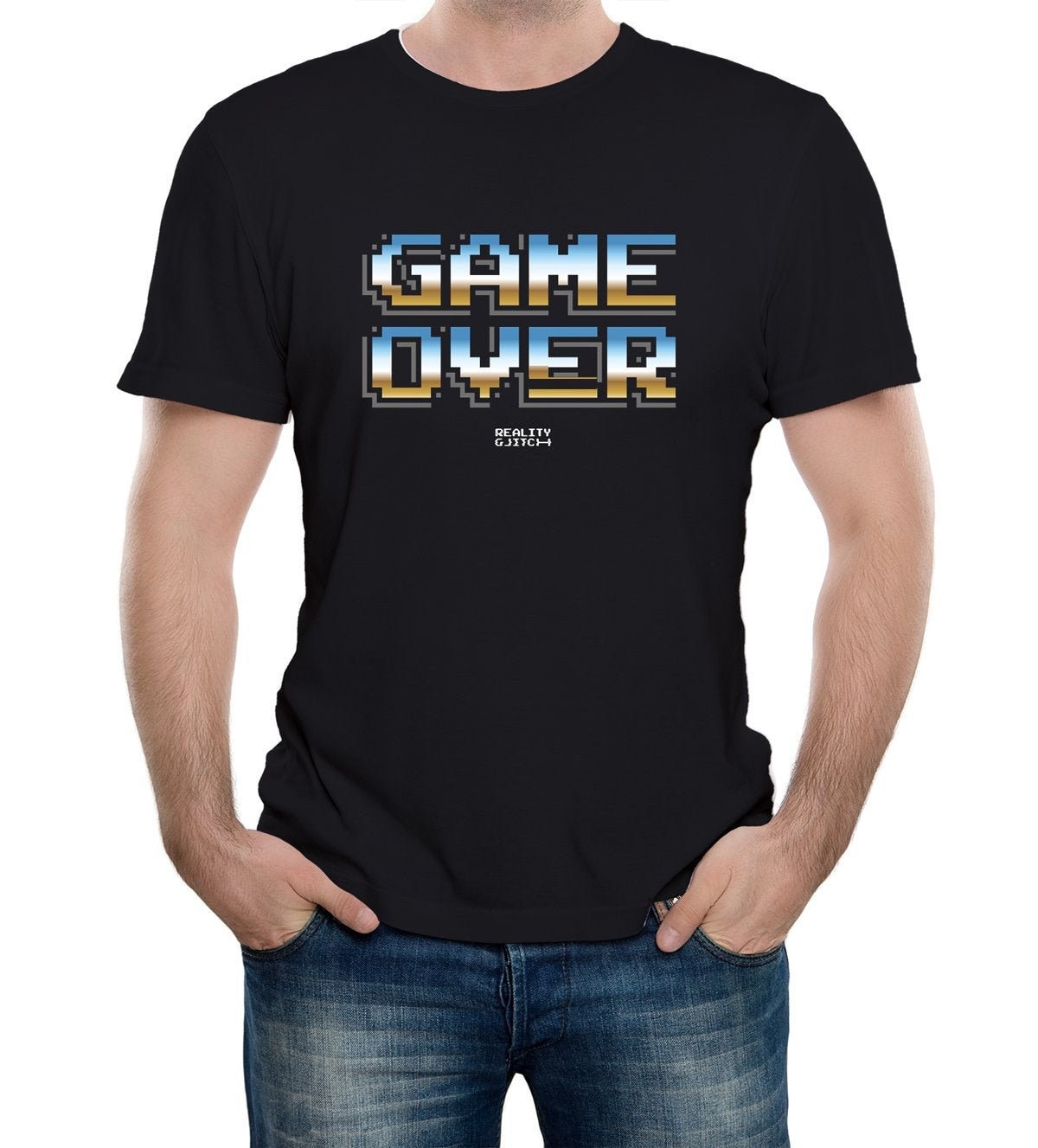 Image of Mens Game Over Retro 80's T-Shirt Classic Gaming 8 Bit Arcade Pixel Cool