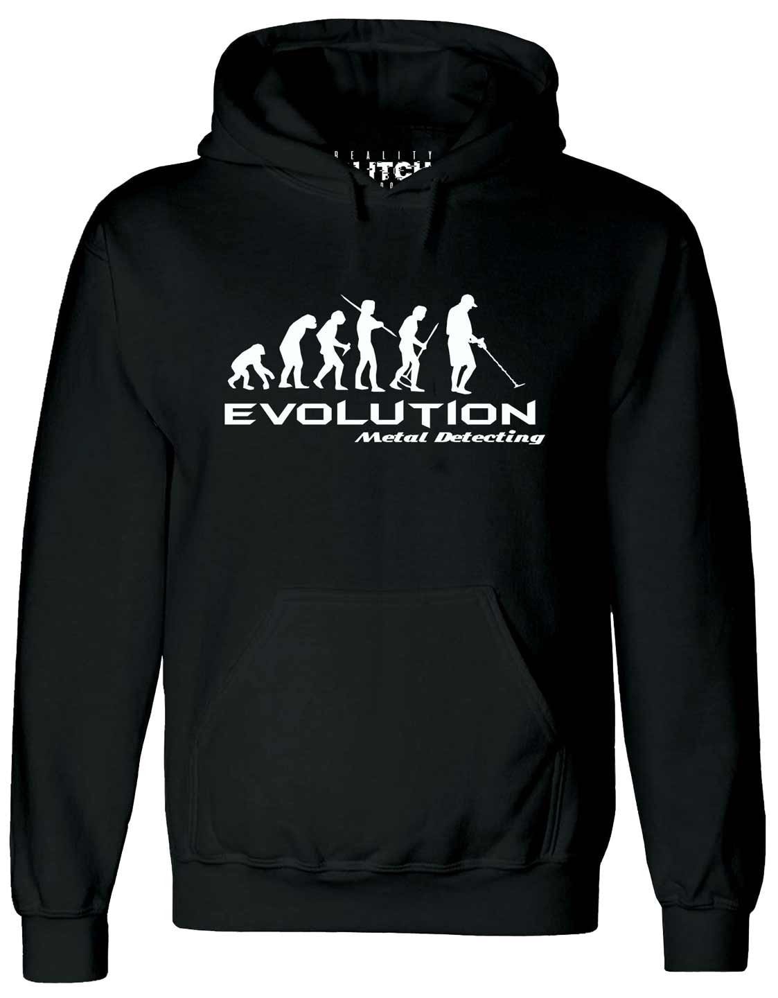 Image of Mens Evolution Of Metal Detector Hoodie Hobby Detecting Gold