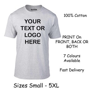 Custom Printed Men's Personalised Front and Back T-Shirt Photos and Text zdjęcie 8