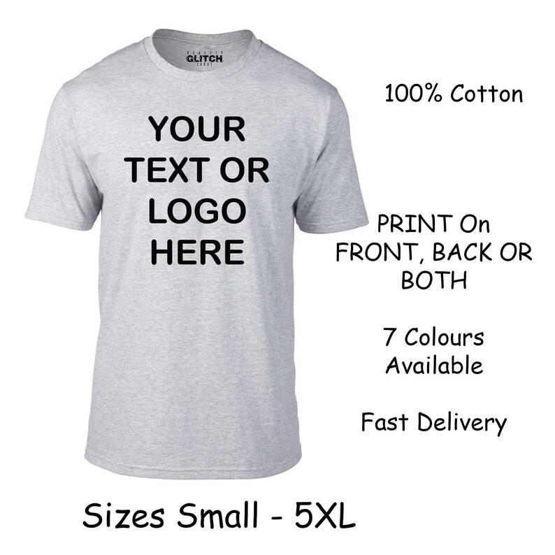 Custom Printed Men's Personalised Front and Back T-Shirt Photos and Text image 8