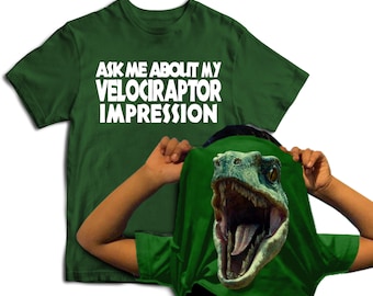 Reality Glitch Kids Ask Me About My Velociraptor Flip T-shirt Dinosaur Costume