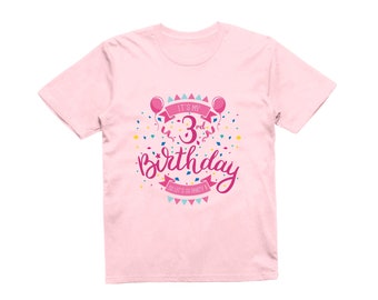 Kinder Es ist mein 3. Geburtstag T-Shirt Feier Party Geschenk Mädchen Dritte