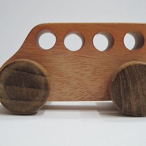 Wooden School Bus | Wooden Push Toy with Wheels | Pull and Push Toy | Eco Friendly Wooden Toys | Baby Nursery Decor