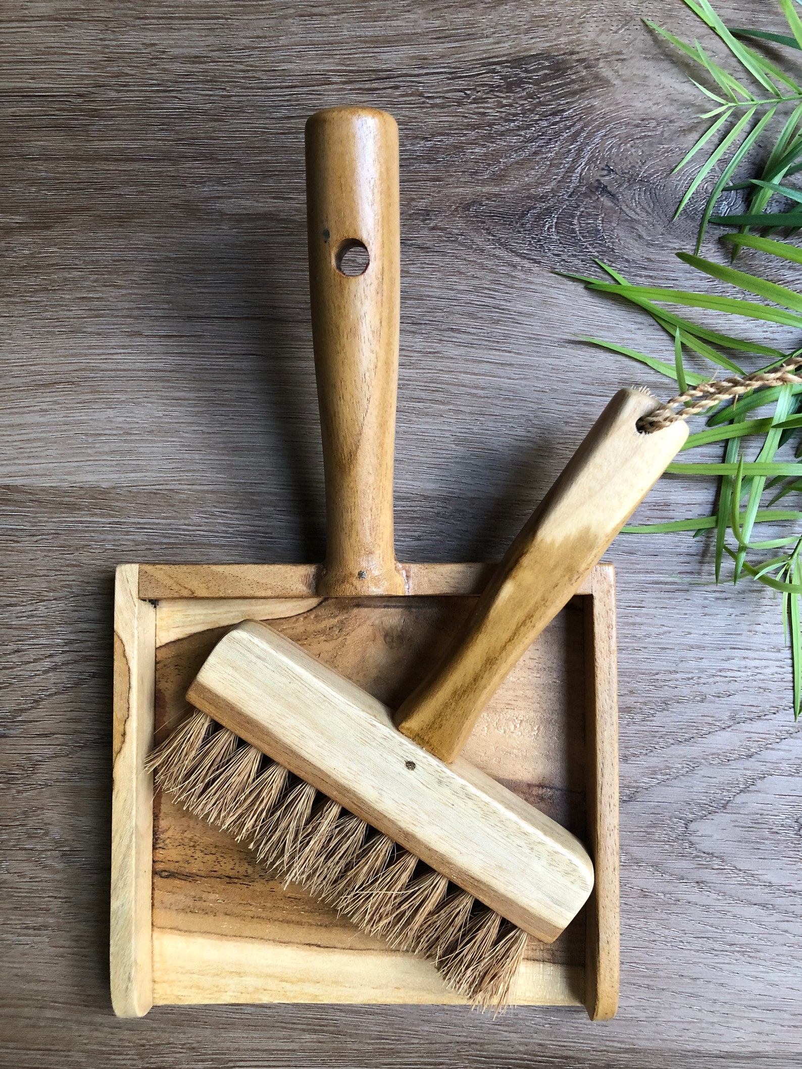 Rustic Mini Wooden Dustpan With Brush Natural Dustpan Set Etsy