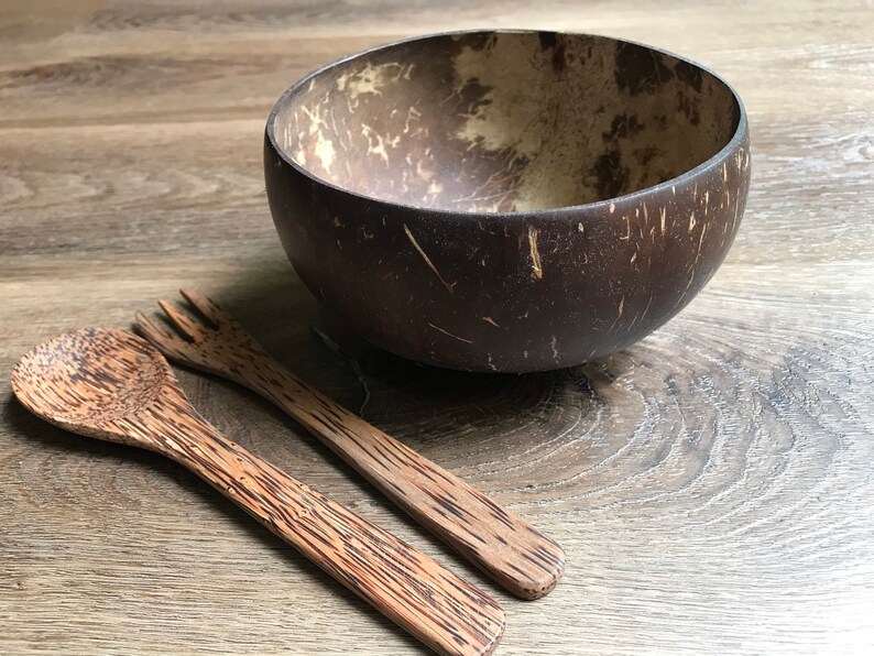 JUMBO Organic Coconut Bowl Gift Set Eco Friendly Coconut Etsy