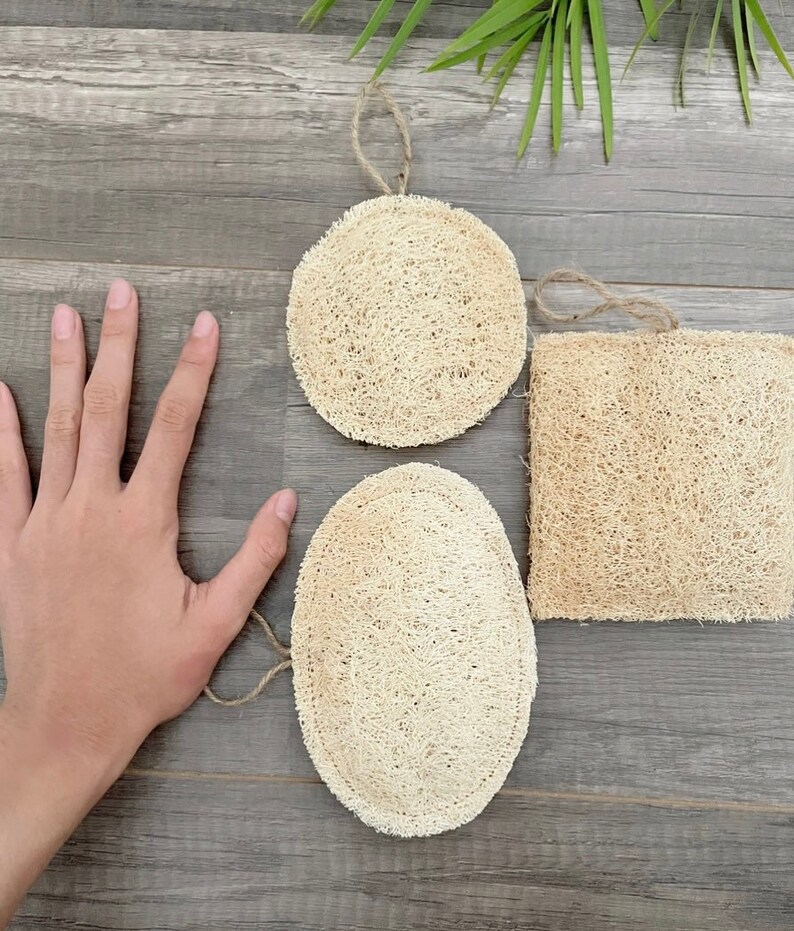Set of 3 Loofah Sponge Eco Friendly Bath Sponge Zero Waste Etsy