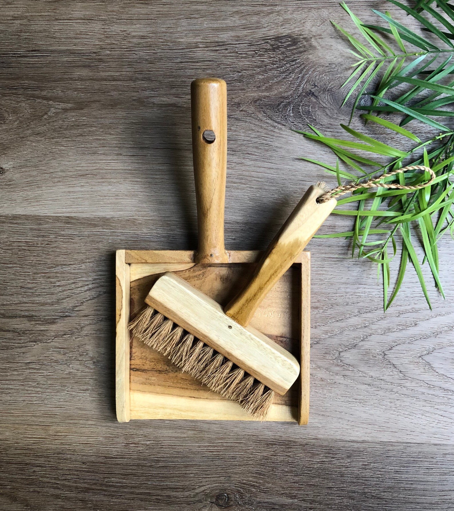 Rustic Mini Wooden Dustpan with Brush Natural Dustpan Set Etsy