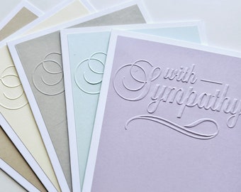 Handmade Embossed Sympathy Card Set: Neutral Colors