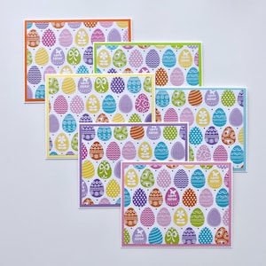 Ensemble de 6 cartes colorées d'oeufs de Pâques, cartes de Pâques faites à la main