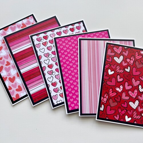 Valentines Cards Set of 4 Handmade Valentines Day Cards Etsy