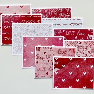 Lot de 10 cartes de Saint-Valentin vierges, paquet de cartes de Saint-Valentin, cartes de Saint-Valentin faites main
