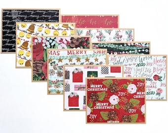 Christmas Card Set: Handmade Holiday Greetings Set of 10 - Etsy