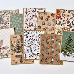Cartes de correspondance de Noël faites main, jeu de cartes d'épices pour les fêtes