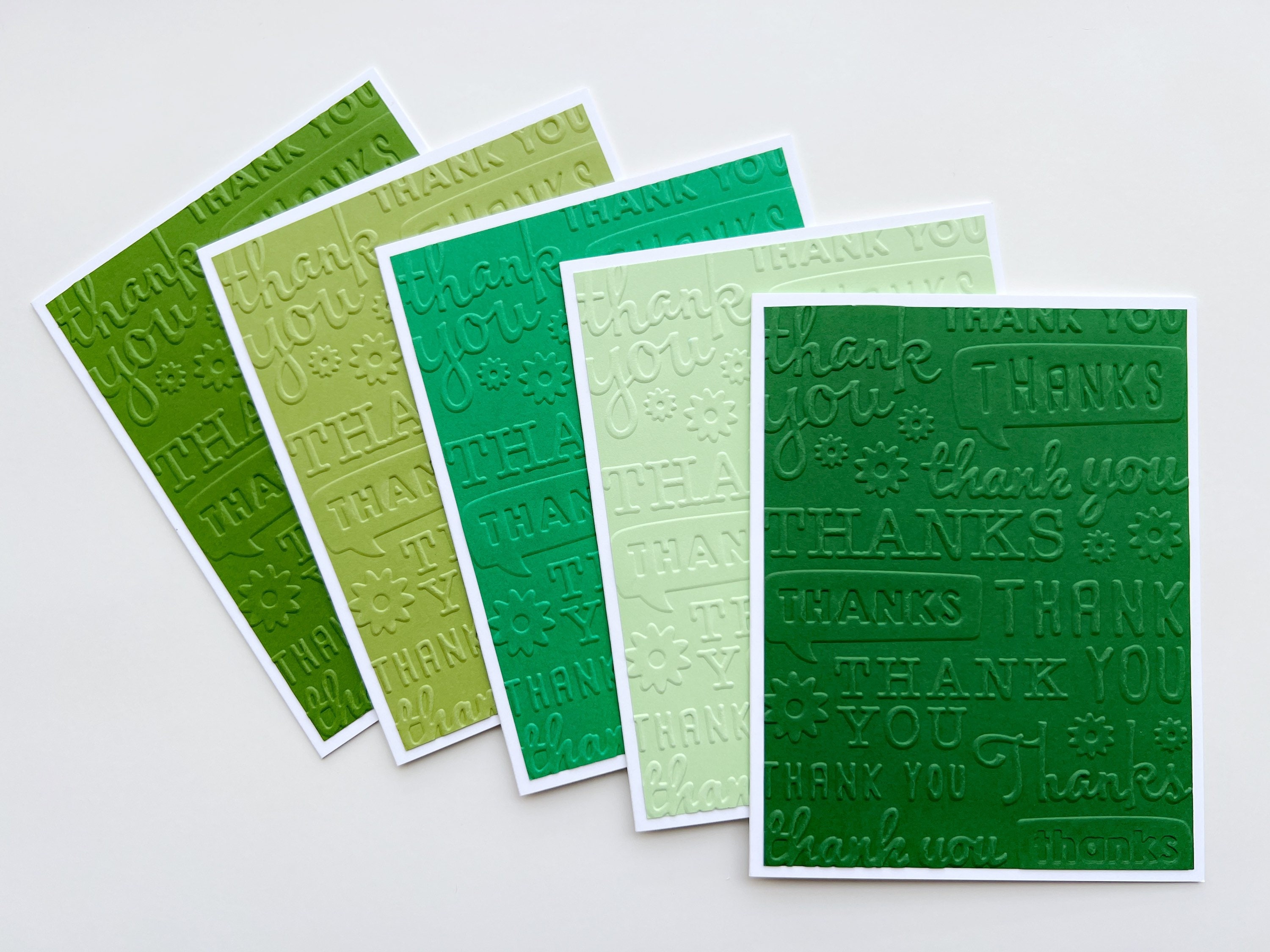 Embossed Thank You Cards, Handmade Greeting Card Set, Cards in Bulk - Etsy