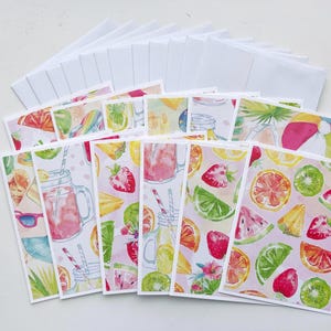 Cartes de correspondance Summer Blanc, lot de cartes de voeux, papeterie, idée cadeau