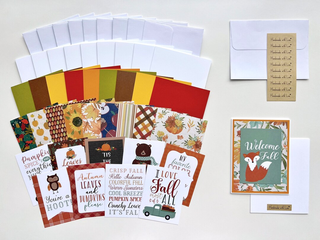 Fall and Thanksgiving Card Making Kit, DIY Holiday Greeting Cards - Etsy