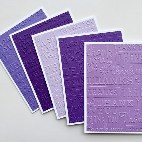 Embossed Thank You Cards, Handmade Greeting Card Set, Cards in Bulk