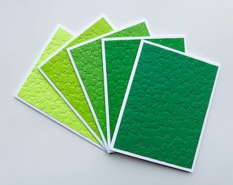 Embossed Shamrock St. Patrick's Day Cards: Handmade Holiday Card Set