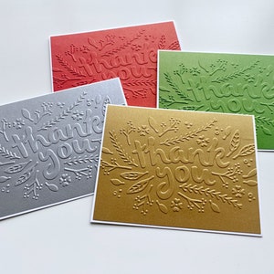 Christmas Thank You Cards Handmade, Set of 4
