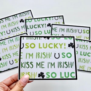 Lot de 6 cartes pour la Saint-Patrick, cartes de voeux de Noël faites main