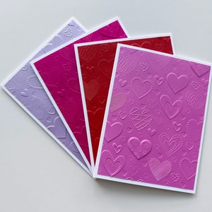 Cartes de Saint-Valentin avec coeurs en relief, cartes de la Saint-Valentin, cartes d'amour faites main