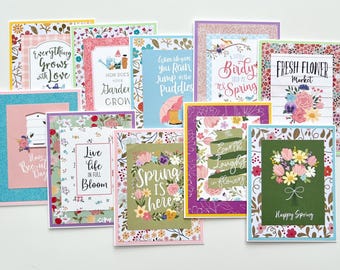 Hello Spring Floral Greeting Card Set, Easter Cards