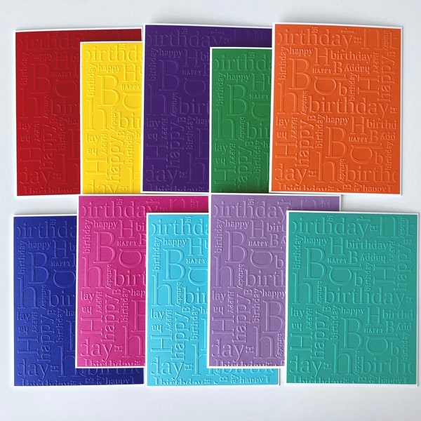 Handmade Embossed Happy Birthday Cards