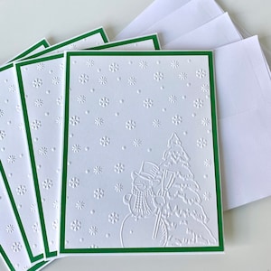 Cartes de voeux de Noël en relief avec bonhomme de neige