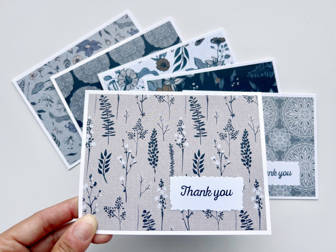 Handmade Thank You Card Set, Blank Greeting Cards - Etsy