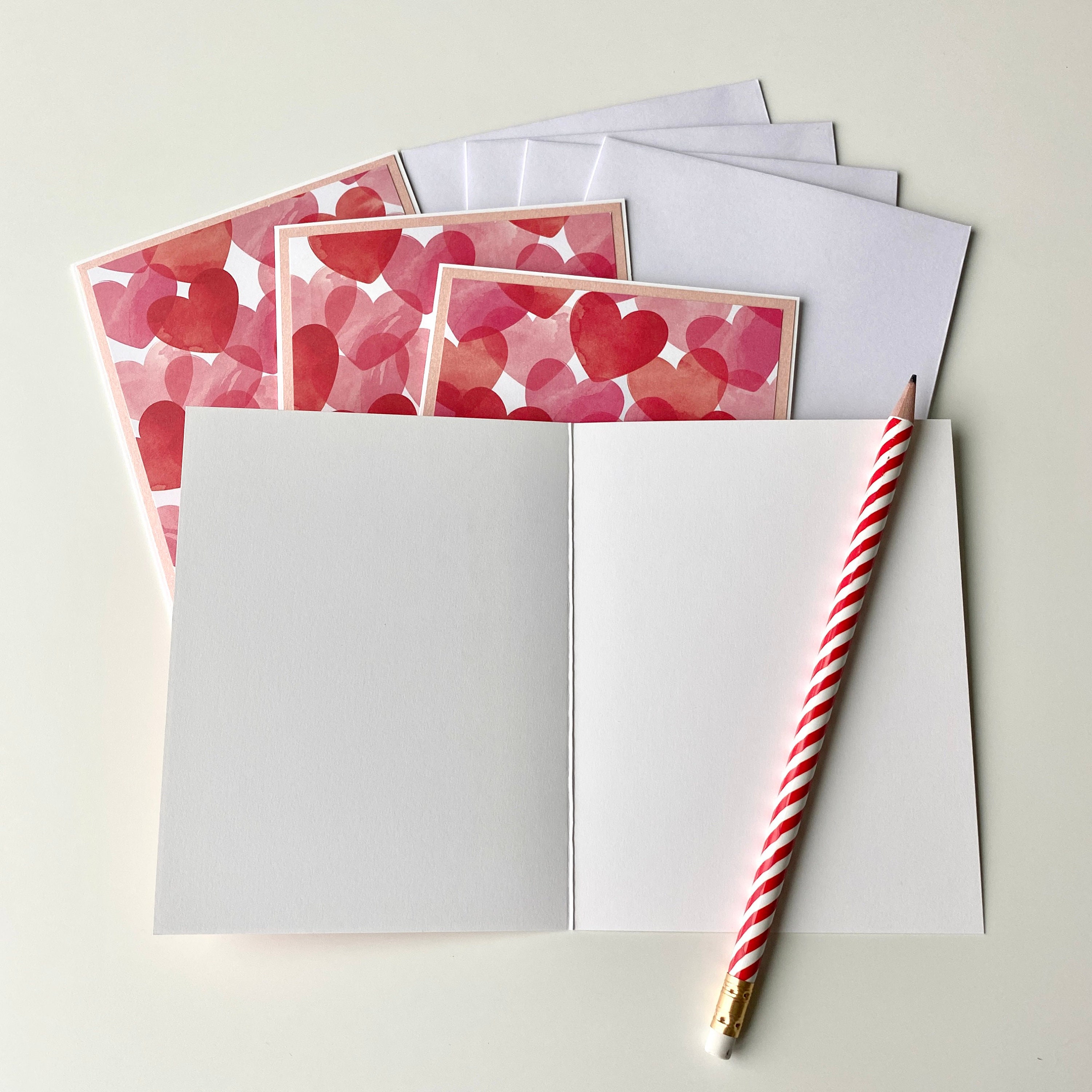 Love Note Cards Handmade Cards With Watercolor Hearts Etsy UK