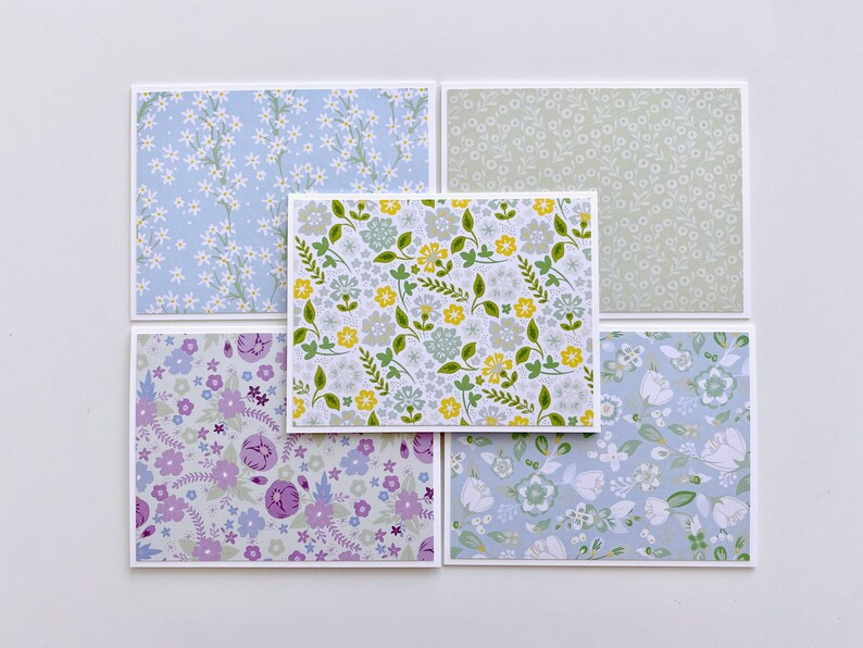 Handmade Floral Note Cards Set of 10 Blank Cards | Etsy