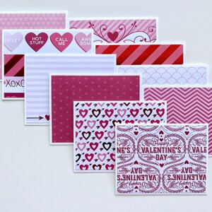 Lot de 10 cartes de Saint-Valentin faites main, cartes d'amour, lot de cartes de Saint-Valentin avec détails en aluminium