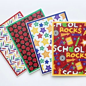 Cartes de rentrée scolaire, cartes de déjeuner faites main pour enfants, cartes de rentrée scolaire