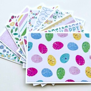 Jeu de 10 cartes de Pâques faites main