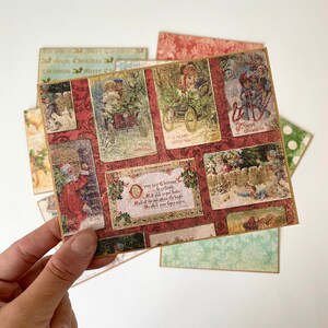 Lot de 10 cartes de Noël du vieux monde, cartes de Noël faites main