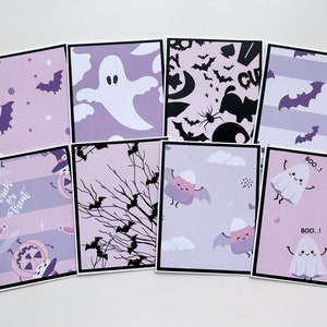 Pastell Halloween Karten für Kinder, Rosa Halloween Grußkarten Set