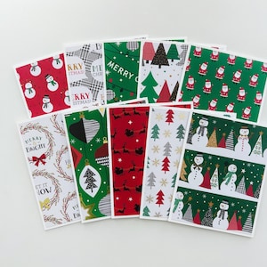 Lot de 10 cartes de Noël faites main