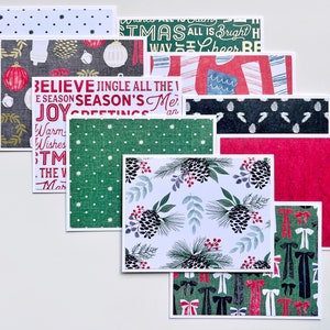 Lot de 10 cartes de Noël faites main, cartes de correspondance hiver, paquet de cartes de Noël avec enveloppes