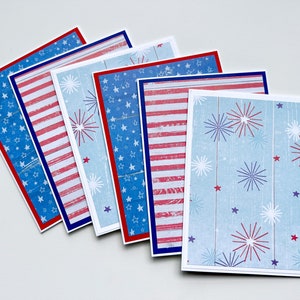 Joyeux 4 juillet, cartes de vœux faites main pour la fête de l'indépendance, jeu de cartes patriotique