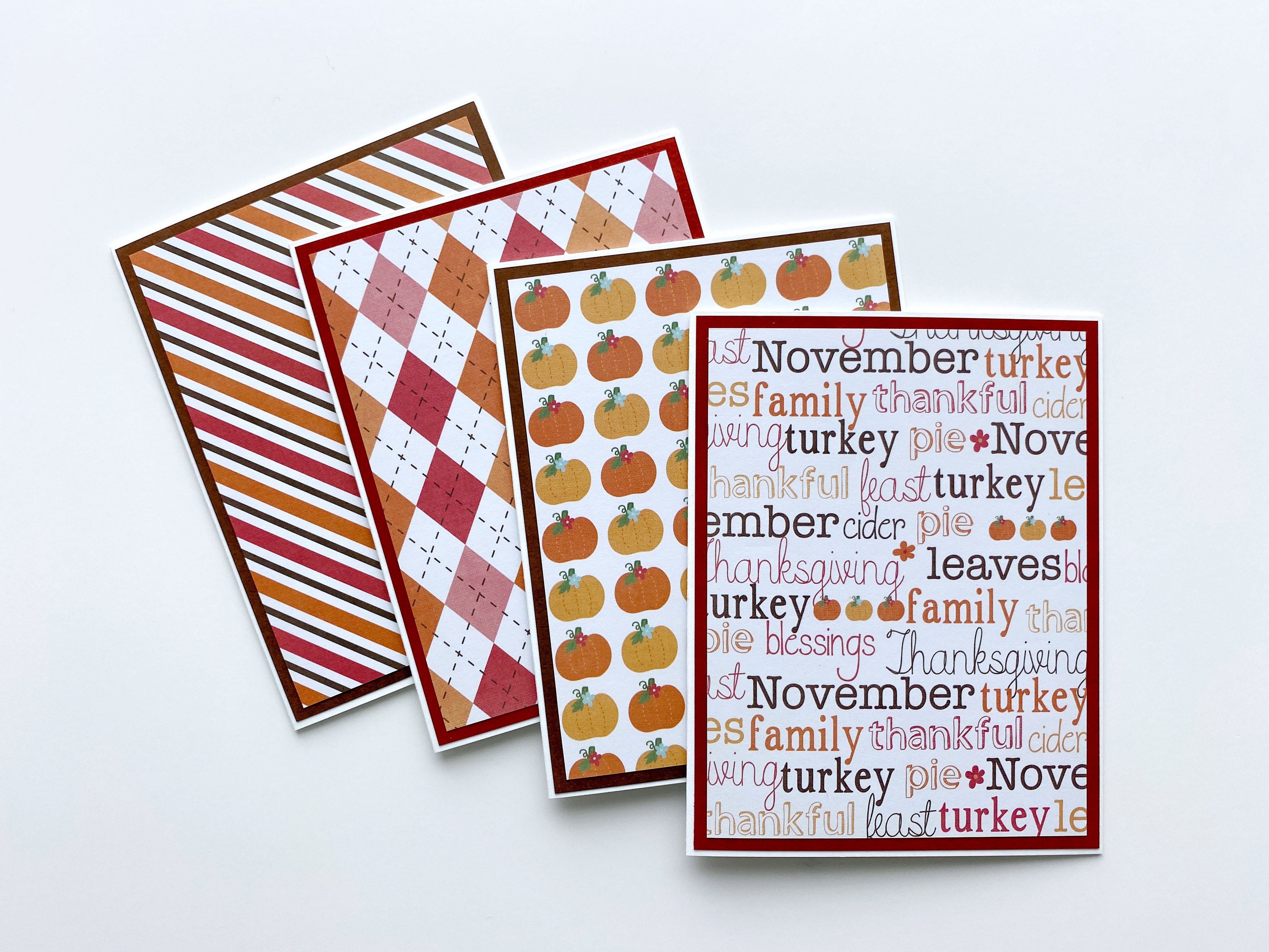 Paper Happy Thanksgiving 4 Card Set Thanksgiving Cards Free Shipping ...