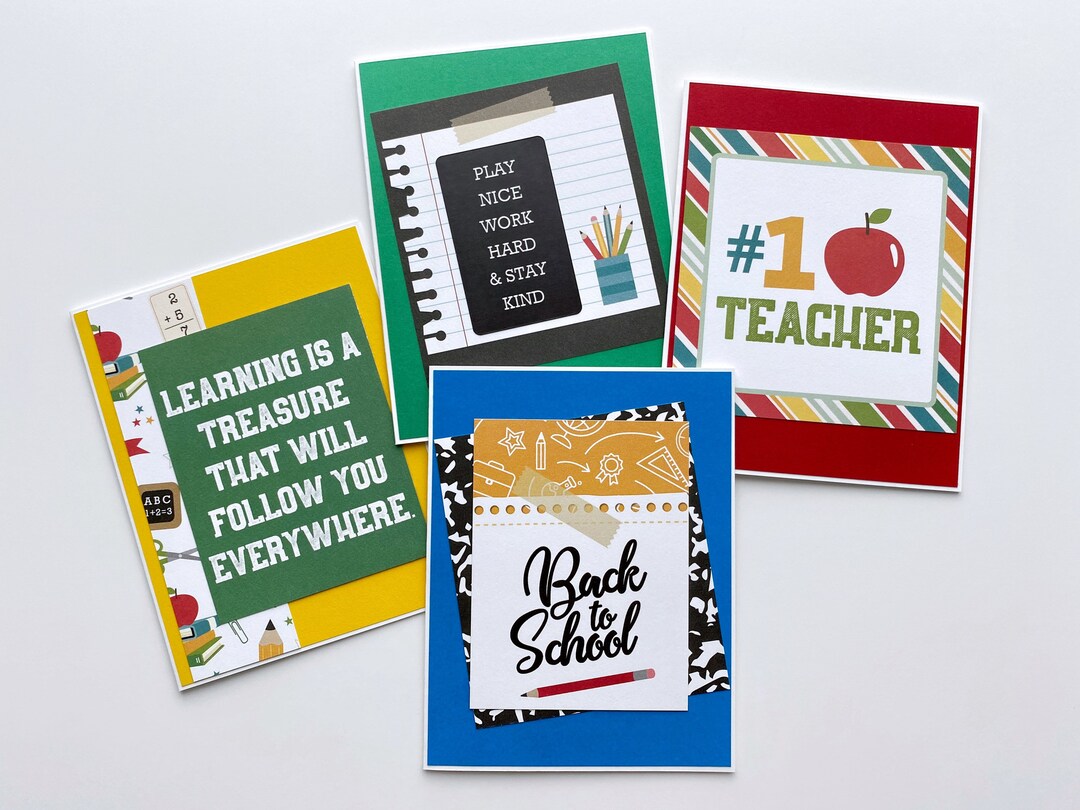Handmade Back to School Card Set: Teacher Appreciation, First Day (set ...