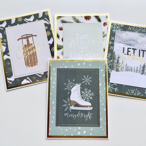 Cartes de correspondance hiver, jeu de cartes de voeux de Noël