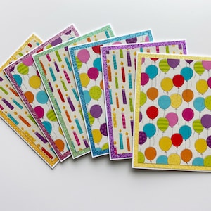 Cartes d’anniversaire faites à la main, ensemble de 6, cartes Bday vierges avec des accents scintillants