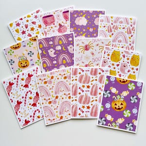 Jolies cartes de correspondance roses pour Halloween