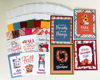Thanksgiving Card Making Kit: 10 DIY Fall Greeting Cards