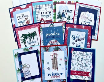 Winter Card Making Kit: 10 DIY Holiday Greeting Cards