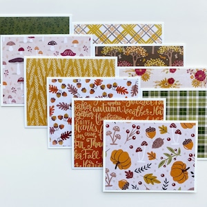 Cartes de voeux d'automne faites à la main, lot de 10 cartes de Thanksgiving